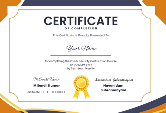 Certificate of Completion - Cyber Security Certification Course
