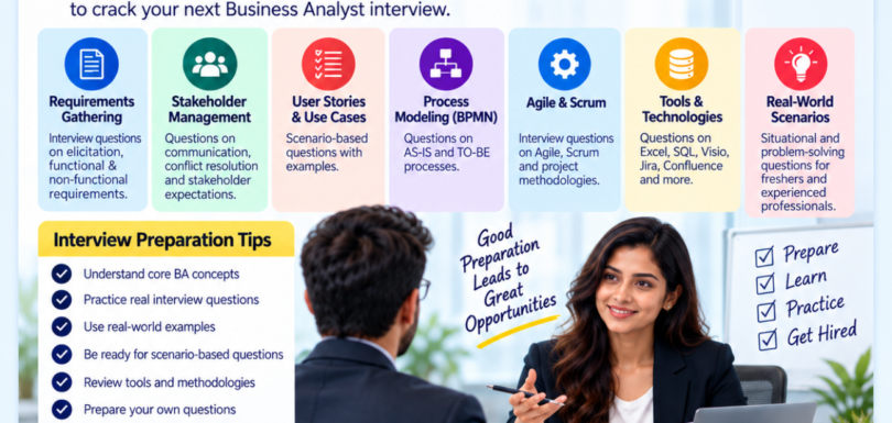 Business Analyst interview questions and answers for freshers and experienced professionals