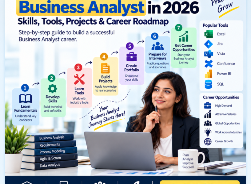 How to become a Business Analyst How to become a Business Analyst in 2026 skills tools projects and career roadmap