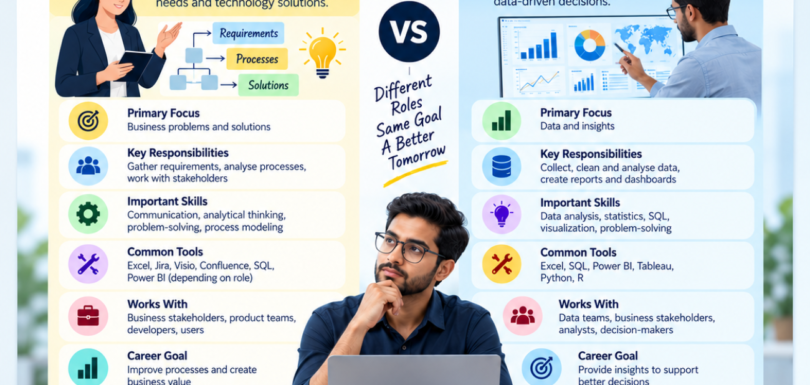 Business Analyst vs Data Analyst roles skills tools and career differences