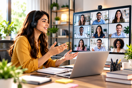 Online group training with live instructor and virtual learners