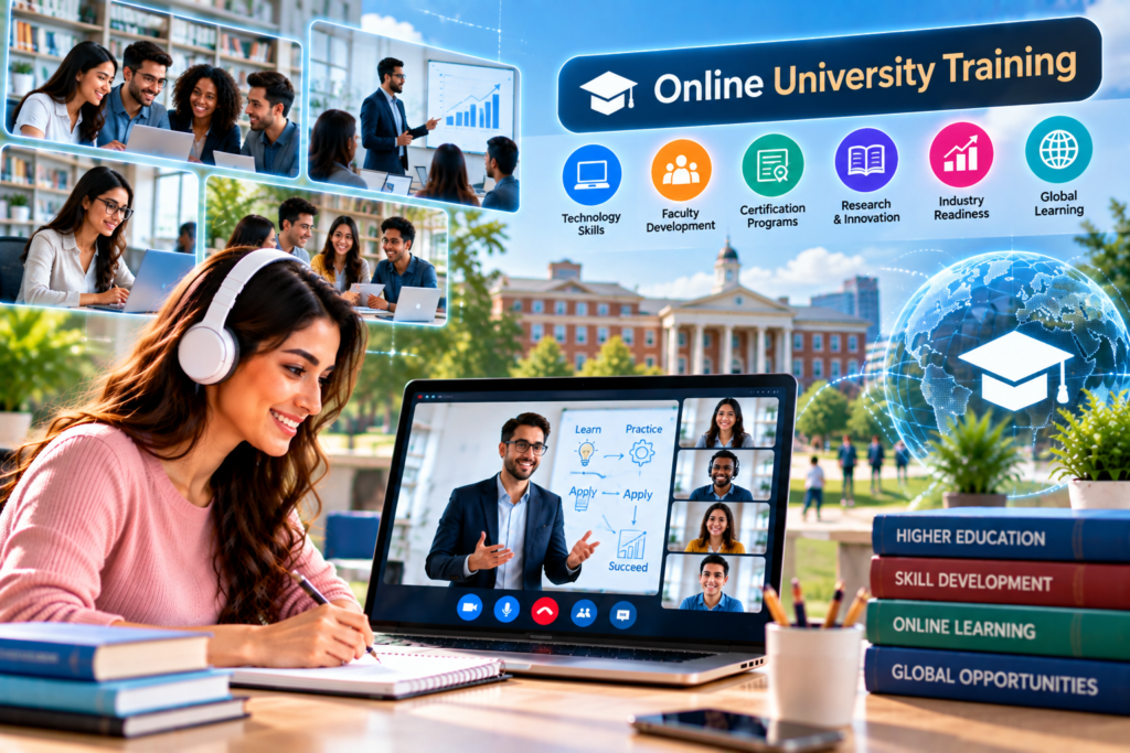 Online university training for higher education and professional skills